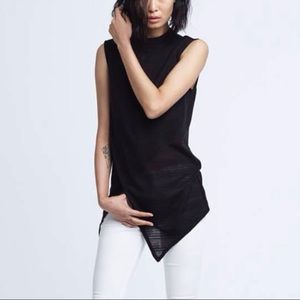 {white} Asymmetrical hem tank